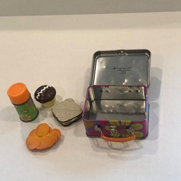 American Girl AG Julie Lunch Box Complete Thermos Sandwhich Food Flower Read - Picture 1 of 6